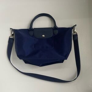 Longchamp Le Pliage Neo Small with detachable shoulder strap in Blue/Navy